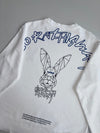 Claid Geometric Rabbit Embroidered Sweatshirt – White (S)