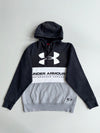 Under Armour Colourblock Big Logo Black Grey Hoodie (XL)