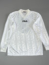 Vintage 90s Fila Made in Italy White Long Sleeve Football Jersey (L)