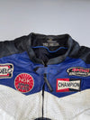 Vintage Probiker Genuine Leather Racing Jacket NGK / Champion / BOS Exhausts Patches  Carbon Fibre Elbow Guards Back Hump (Paded)(M/L)