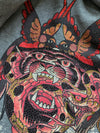 Ed Hardy Floral Snake Graphic Full-Zip Hoodie W/ Rhinestones women’s (XXS)