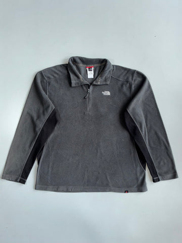 The North Face Grey 1/4 Zip Fleece Pullover | Lightweight Outdoor Jacket (XL)