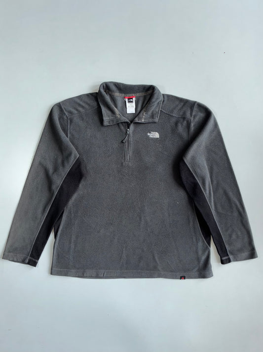 The North Face Grey 1/4 Zip Fleece Pullover | Lightweight Outdoor Jacket (XL)