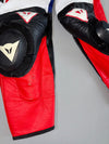 Dainese Pure Leather Moto Racing Pants  Red/White/Blue Colorblock Armored Knee Protection W/ Sliders (W:34 |L:40)