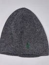 Vintage Polo Ralph Lauren Charcoal Grey Ribbed Wool Beanie (H:8.5 inches/W:17 inches)