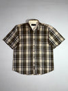 Vintage Timberland Weathergear Short Sleeve Plaid Shirt – Olive/Cream (L)