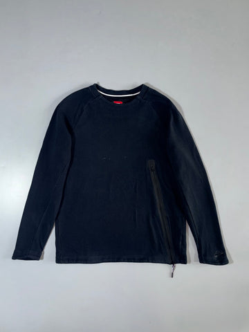 Nike Tech Fleece Zip-Pocket Crewneck Navy (L)
