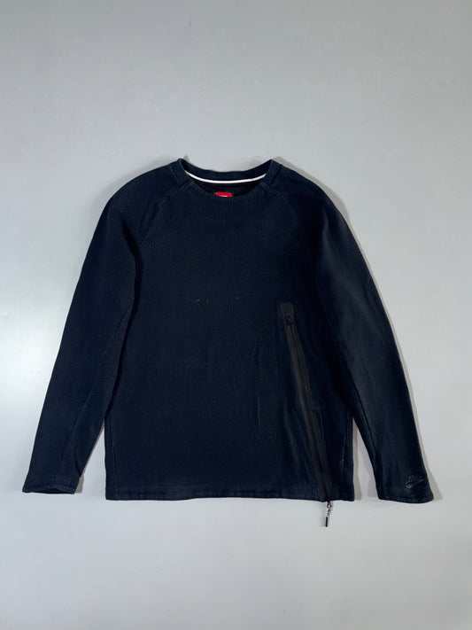 Nike Tech Fleece Zip-Pocket Crewneck Navy (L)