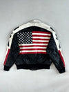 Vintage 90s Michael Hoban Wheremi USA Leather Jacket – Red, White & Black Panels (XL)