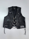 Leather King M3 Southern Cruisers Riding Club “Bulldog” Patched Leather Vest (XL)