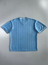 FSBN | “Rough” Pinstripe Baseball Jersey | Sky Blue (XL)