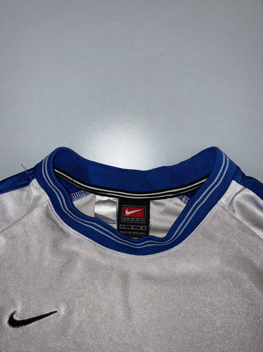 Nike Team Vintage Football Jersey – White & Royal Blue (L)