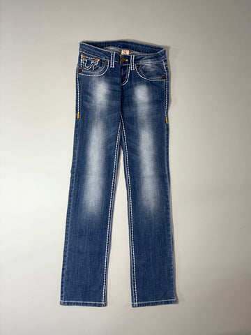 Y2K True Religion Thick Stitch Straight Leg Jeans Women’s (W:28) (L:40)