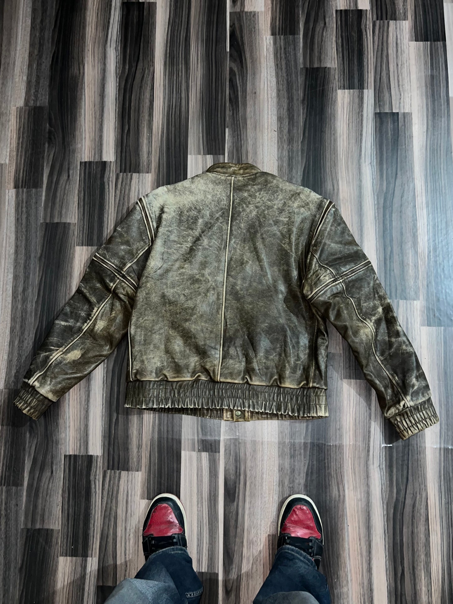ZDetachFit OG Leather Jacket (Can turn it as a half Jacket) (L)