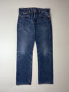 Levi’s 501 | Medium Indigo Wash Button Fly Straight Jeans | (W:34) (L:41)