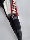 Dainese Italian Pure Leather Vintage One-Piece MotoGP Racing Leather Suit W/ Back hump and proper (Padded) Red-White-Charcoal |  (Paded)Size -(S) Chest (40Inches)