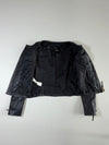 MNG | Black Genuine Leather Collarless Biker Jacket(S)