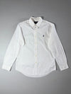 Ralph Lauren White Slim Fit Feather Weight Twill Button-Up Shirt (L)