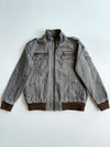 5th Street Jeans Sherpa Lined Military Bomber Jacket – Washed Grey (L)
