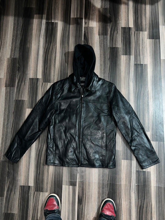 ZGuess Original Leather Jacket *Cap Removable* (RARE) S/M