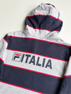 Fila Navy & Grey Striped Hooded Henley | Size (S/M)