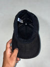 Minimal Black Faux Suede Cap with Metal Stud Detail (Adjustable)