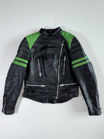 Black & Green Striped Cafe Racer Jacket (XS)