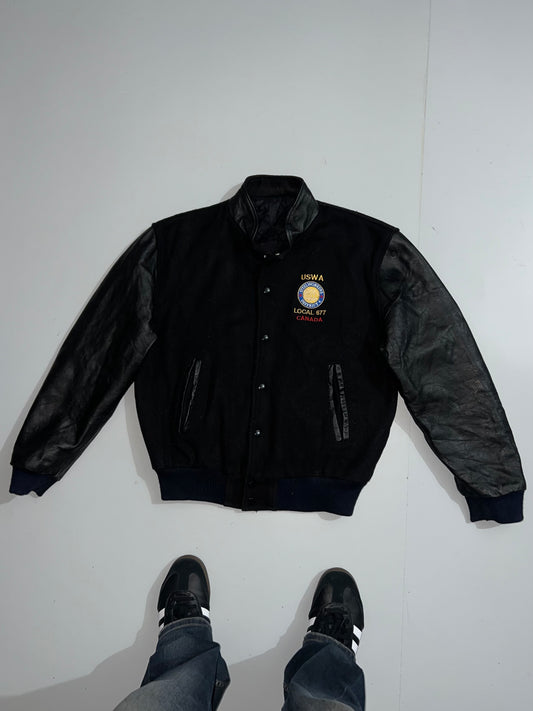 ZSuper Premium Varsity Jacket Original Leather Sleeve (M)