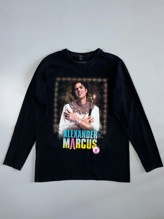 Alexander Marcus Official Merch Egyptian Pharaoh Portrait Graphic Long Sleeve T-Shirt Black (L)