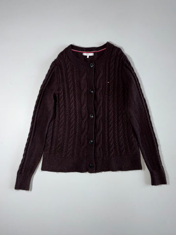 Tommy Hilfiger | Chocolate Brown Cable Knit Cardigan | (M)