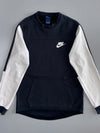 Nike | Colourblock Crewneck Sweatshirt with Kangaroo Pocket Black & White (M)