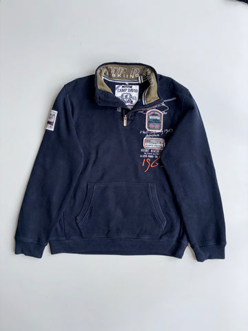 Camp David | Heli Skiing Alaska Embroidered Quarter-Zip Navy (Xl)