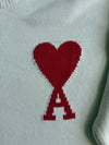 AMI Paris Ami de Coeur White Knit Sweater – Made in Portugal (2XL)