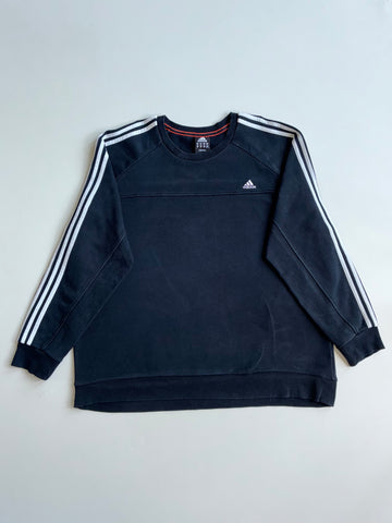 Adidas Black 3-Stripes Crewneck Sweatshirt (2XL)