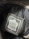 Echtes Leder Distressed Leather Side Lace-Up Biker Pants – Vintage Grey (W:32) (L:42)