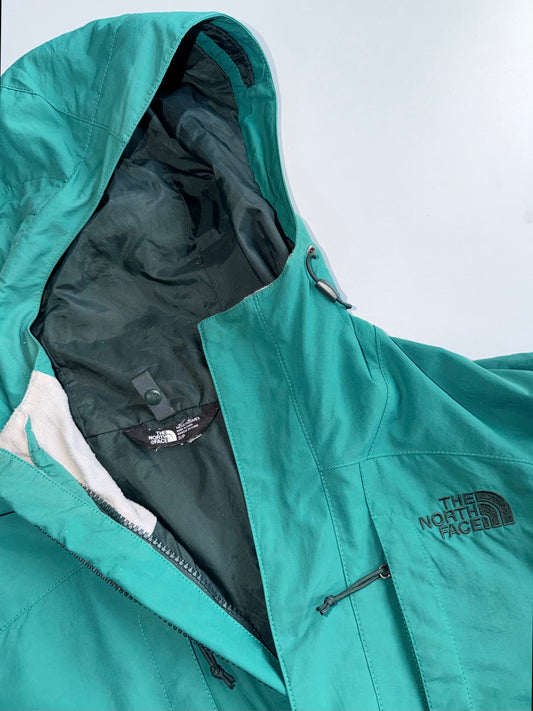 The North Face Green Hooded Waterproof Jacket (L)