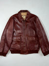 The Bridge Leather Flight Bomber Jacket – Cognac Brown (XL)