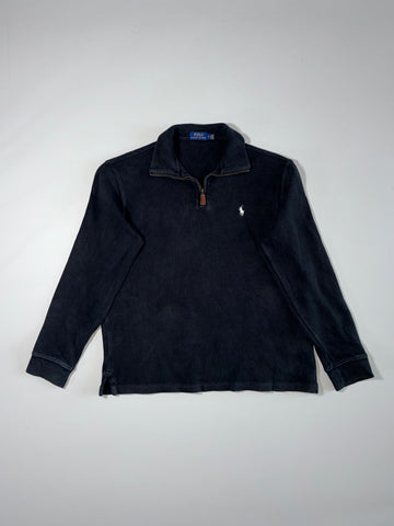 Polo Ralph Lauren | Black Quarter Zip Knit Pullover – White Pony (L)