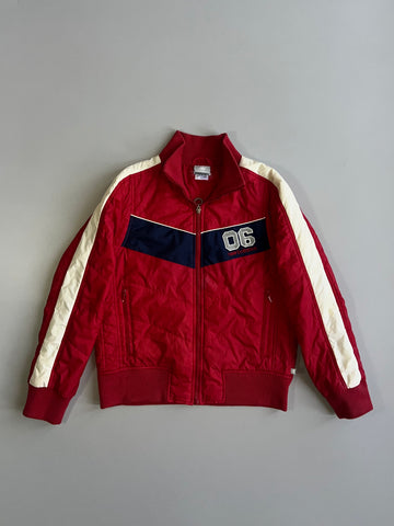 New Balance 06 Embroidered Quilted Colorblock Side Stripe Track Jacket Red (S)