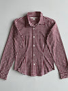 Tommy Hilfiger Gingham Check Button-Up Shirt – Maroon/White – (XXS)