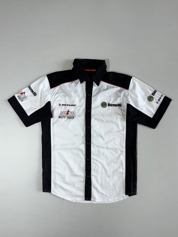 Benelli Selenia MotoGP Team Shirt – Dunlop Racing | White & Black (M)