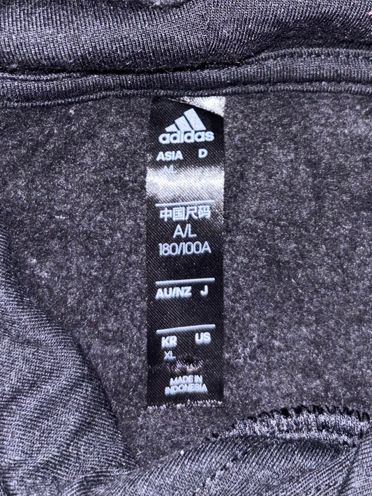 Adidas Collegiate Spellout Hoodie Black with Blue/White Lettering,  (M)