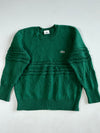 Vintage Lacoste Green Wool Cable Knit Crewneck Sweater (S)