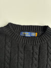 Polo Ralph Lauren Black Cable Knit Crewneck Sweater (L)