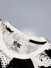 Vintage Japanese Splatter Print Graphic Tee “Stay Weird” – Black/White, (M)
