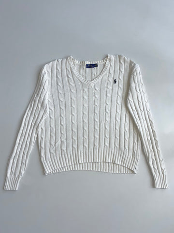 Polo Ralph Lauren Cable Knit V-Neck Sweater (S/M)