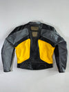 Pilot Yellow/Black Racing Leather Jacket PADDED (M/L)