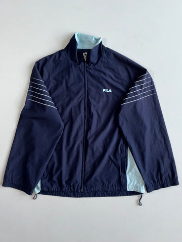 Vintage FILA Track Jacket Windbreaker – Navy/Sky Blue(Xl)