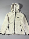Le Coq Sportif White Sherpa Fleece Full-Zip Hooded Jacket (M)