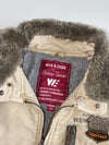Wen & Chun Beige Sherpa-Lined Work Jacket with Faux Fur Collar (XL)